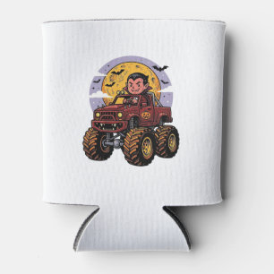 Enfriador De Latas Diseño de camiseta de Halloween de camión monstruo