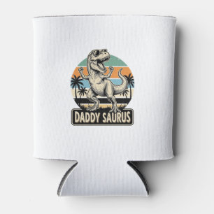 Enfriador De Latas Diseño de camiseta de puesta de sol de dinosaurio 