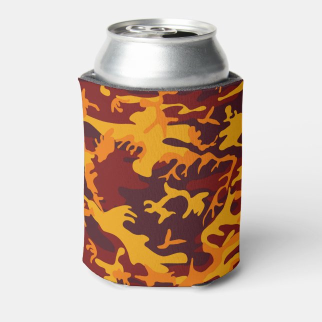 Enfriador De Latas Diseño de camuflaje en tonos otoñales (Reverso de la lata)