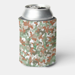 Enfriador De Latas Diseño de camuflaje verde en tonos tierra