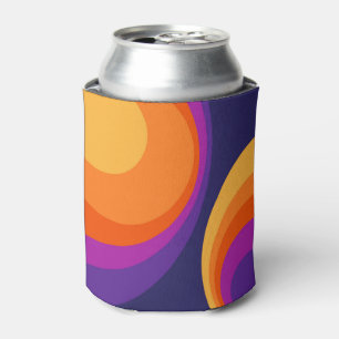 Enfriador De Latas Diseño de círculos retro coloridos