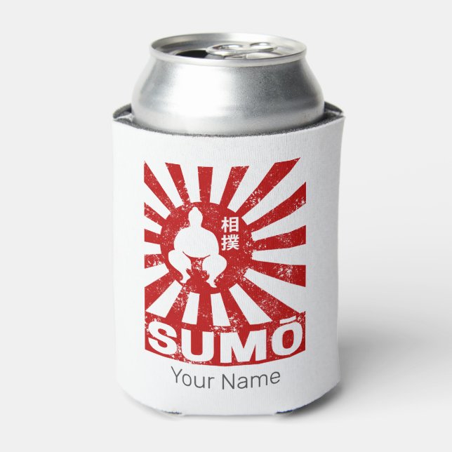 Enfriador De Latas Diseño de cosecha japonesa de sumo retro (Lata Anverso)