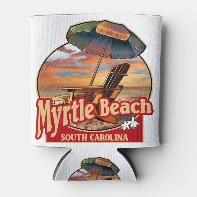 Enfriador De Latas Diseño de escena de Myrtle Beach SC Beach (Anverso)