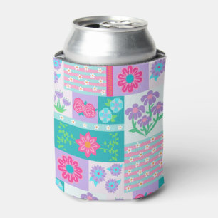 Enfriador De Latas Diseño de flores vibrantes en flor
