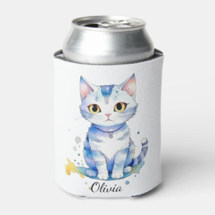 Enfriador De Latas Diseño de gatos de acuarela (gatito)