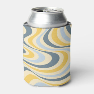 Enfriador De Latas Diseño de giro abstracto amarillo y azul