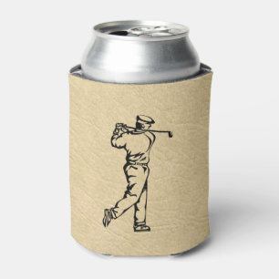 Enfriador De Latas Diseño de golfista de cuero