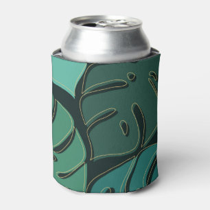 Enfriador De Latas Diseño de hojas de monstera gigantes verdes
