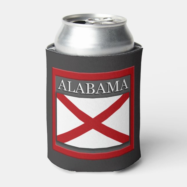 Enfriador De Latas Diseño de la bandera de Alabama (Lata Anverso)