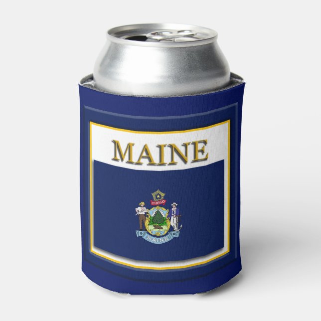 Enfriador De Latas Diseño de la bandera del estado principal (Lata Anverso)