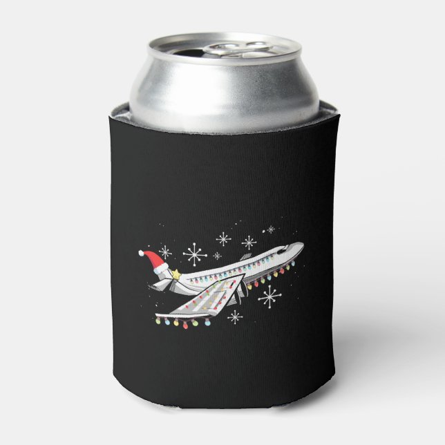 Enfriador De Latas Diseño de luz de árbol de Navidad para un piloto (Lata Anverso)