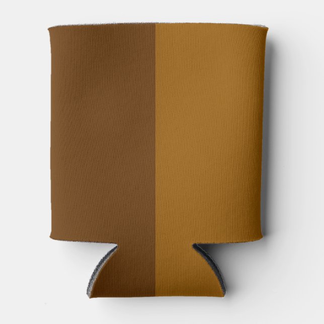 Enfriador De Latas Diseño de medias partes marrón oscuro claro (Anverso)