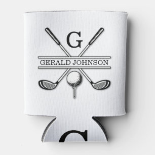 Enfriador De Latas Diseño de monograma de golf personalizado