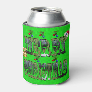 Enfriador De Latas Diseño De Navidades De Bolas De Césped Rojo Y Verd