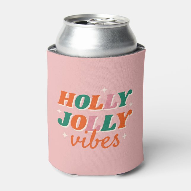 Enfriador De Latas Diseño de Navidades de Fun Holly Jolly Vibes (Lata Anverso)