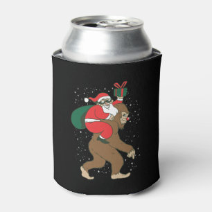 Enfriador De Latas Diseño de Navidades de Santa Riding Bigfoot Funny 