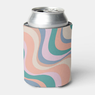 Enfriador De Latas Diseño de ondas retro modernas multicolores