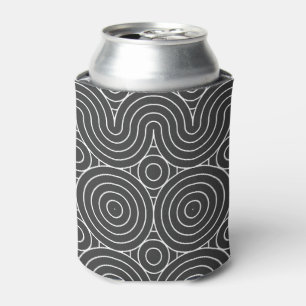 Enfriador De Latas Diseño de patrón abstracto moderno en blanco y neg