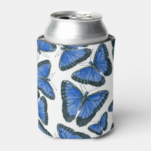 Enfriador De Latas Diseño de patrones de morfo azul de mariposa