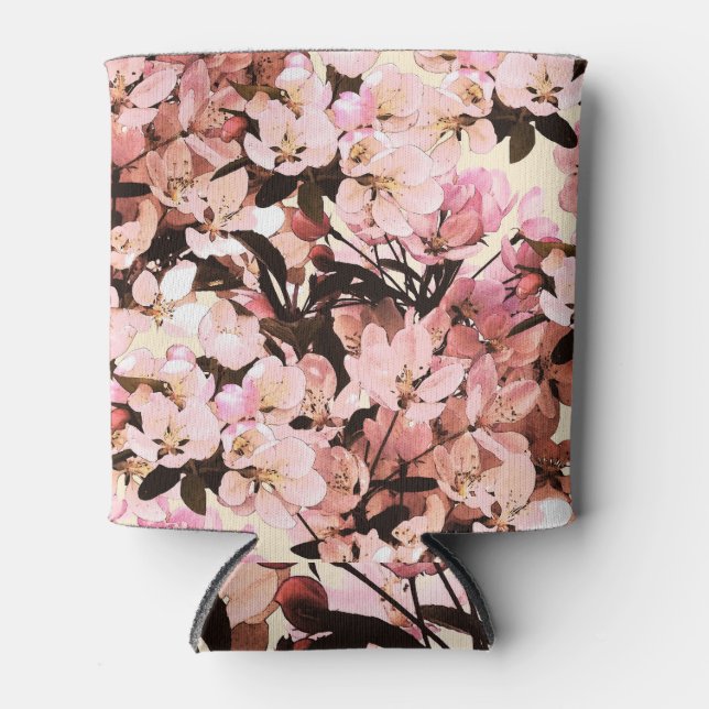 Enfriador De Latas Diseño de patrones florales de acuarela (Anverso)