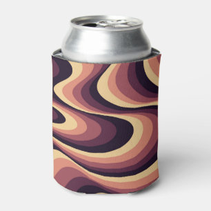 Enfriador De Latas Diseño de remolinos abstractos púrpura, rosa y bei