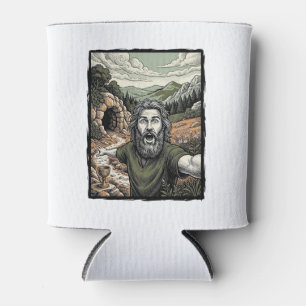 Enfriador De Latas Diseño de retrato barbudo sorprendido grabado vint