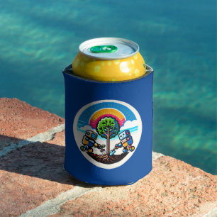 Enfriador De Latas Diseño de robots ecológicos para Pegatina de plant