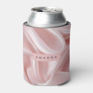 Enfriador De Latas Diseño de satén rosa rubor elegante personalizado