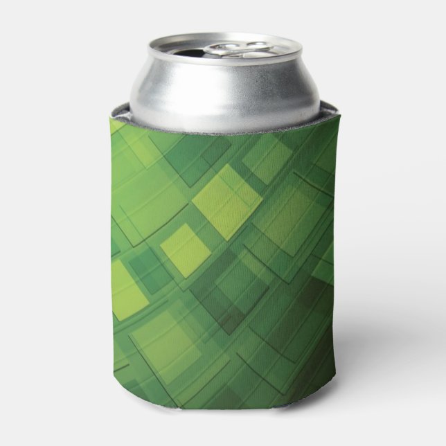 Enfriador De Latas Diseño de tecnología abstracta verde (Lata Anverso)