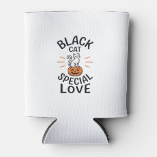 Enfriador De Latas Diseño de vector de gato negro especial amor Hallo