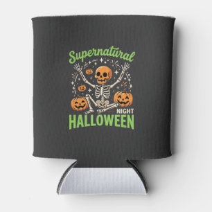 Enfriador De Latas Diseño de vector de Halloween de esqueleto sobrena