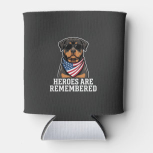 Enfriador De Latas Diseño de vector de perro héroe Rottweiler patriót
