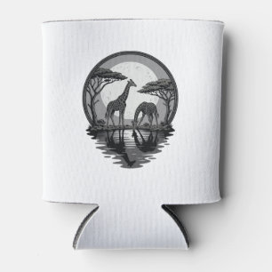 Enfriador De Latas Diseño de vector de silueta de jirafa luna safari 