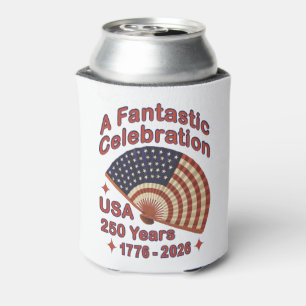 Enfriador De Latas Diseño de ventilador patriótico de 250 años de EE.