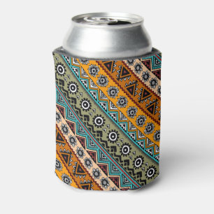 Enfriador De Latas Diseño decorativo de patrones aztecos étnicos colo