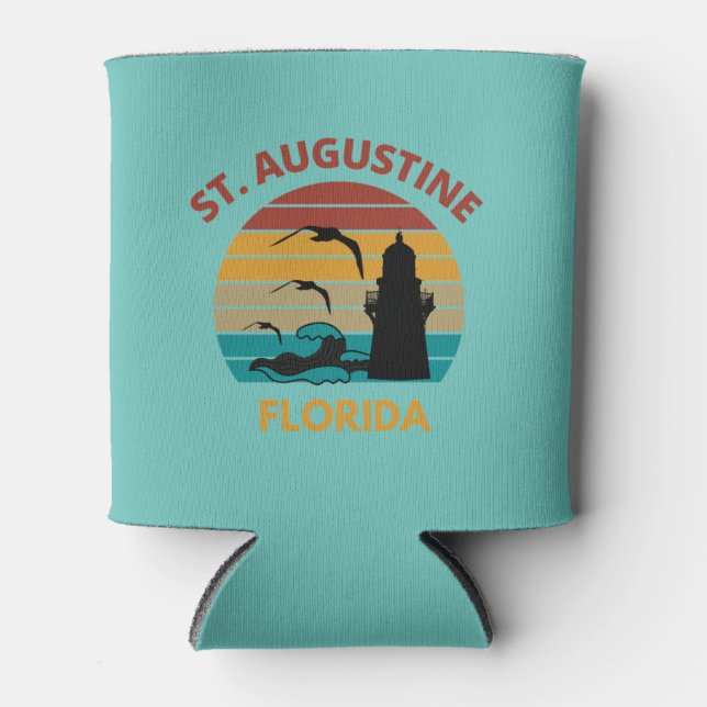 Enfriador De Latas Diseño del atardecer retro de la Florida (Anverso)