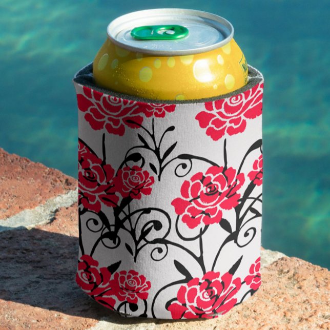 Enfriador De Latas Diseño del patrón de Ilustracion floral de rosa ro (Subido por el creador)