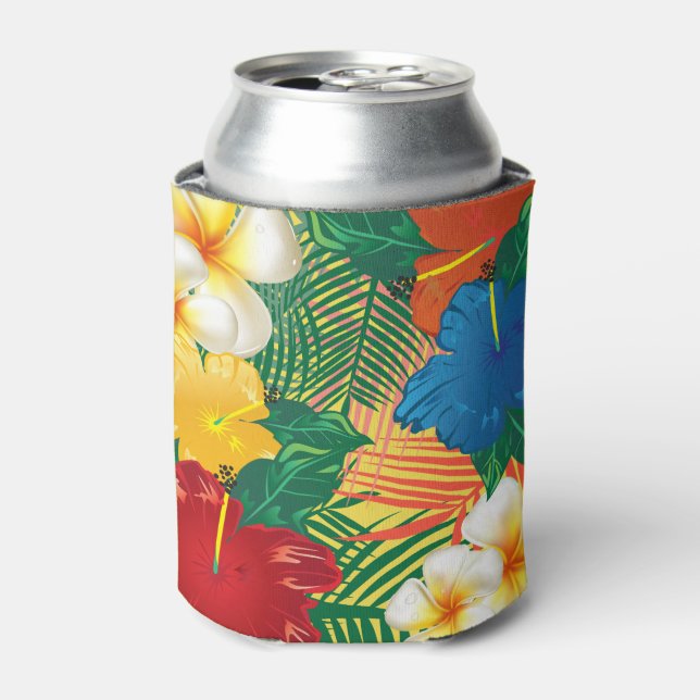 Enfriador De Latas Diseño exótico de flores tropicales (Lata Anverso)