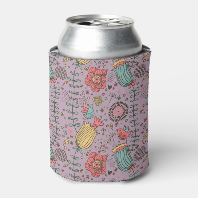 Enfriador De Latas Diseño floral elegante con flores (Lata Anverso)
