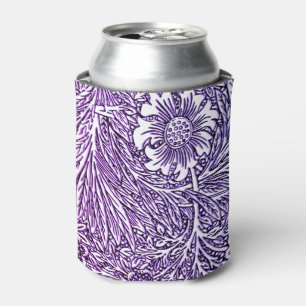 Enfriador De Latas Diseño floral intrincado en tonos morados y blanco