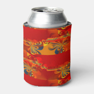 Enfriador De Latas Diseño gráfico inconsútil - naranja rojo I