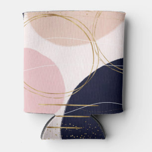 Enfriador De Latas Diseño minimo rosa con tacos de oro y círculos m