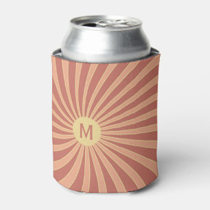 Enfriador De Latas Diseño retro de color rosa y naranja con explosión
