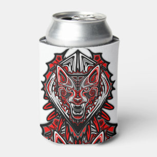 Enfriador De Latas Diseño Totémico Tribal Haida de Lobo