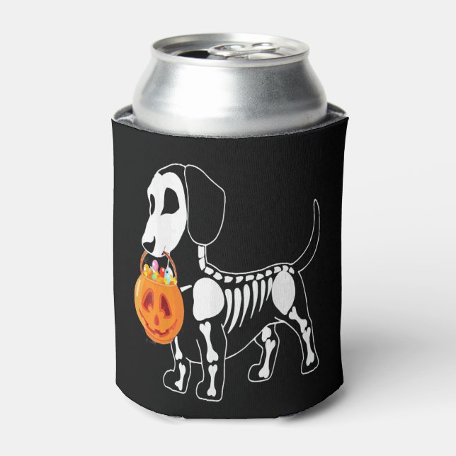 Enfriador De Latas Disfraz de perro de Halloween (Lata Anverso)