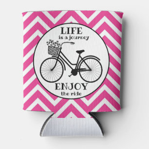 Enfriador De Latas Disfruta Del Paseo Bicicleta Con Flores Motivaci