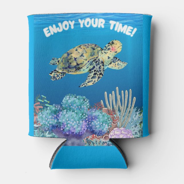 Enfriador De Latas Disfrutar de la tortuga (Anverso)