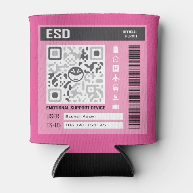 Enfriador De Latas Dispositivo de soporte emocional rosa (Anverso)