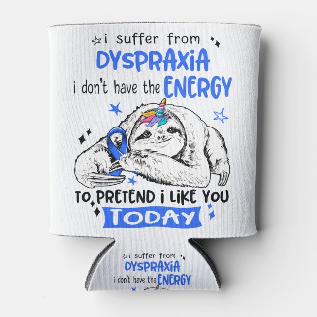 Enfriador De Latas Distinción de conciencia Mes de Disraxia Regalos d (Anverso)