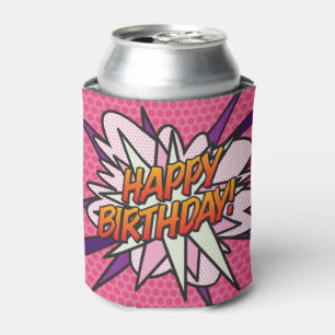 Enfriador De Latas DIVERSIÓN Rosa Girly FELIZ CUMPLEAÑOS